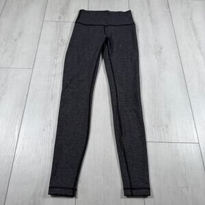 Lululemon Speed Up Tight Leggings Size 4 Heathered Gray Black High Rise
